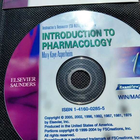 Introduction To Pharmacology Instructor Resource Test Bank CD Asperheim - Picture 3 of 3